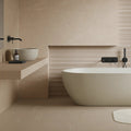 Athens Beige Mat 59.8 x 59.8cm glazed porcelain stone effect floor room setting
