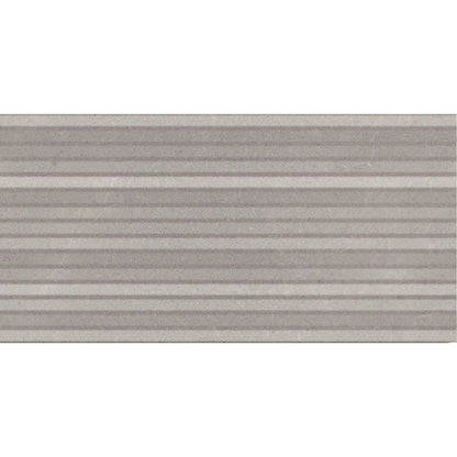 Athens Light Grey Struktura Décor 29.8 x 59.8cm glazed ceramic stone effect textured tile face