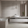 Athens Light Grey Struktura Décor 29.8 x 59.8cm glazed ceramic feature wall room setting