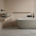 Moonstone Grey Mat 59.8 x 59.8cm porcelain matt stone effect tile room setting