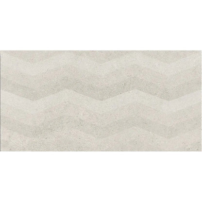Moonstone White Struktura Decor 29.8 x 59.8cm ceramic matt textured tile face