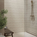 Moonstone Crema Struktura Decor 29.8 x 59.8cm ceramic textured feature wall room setting