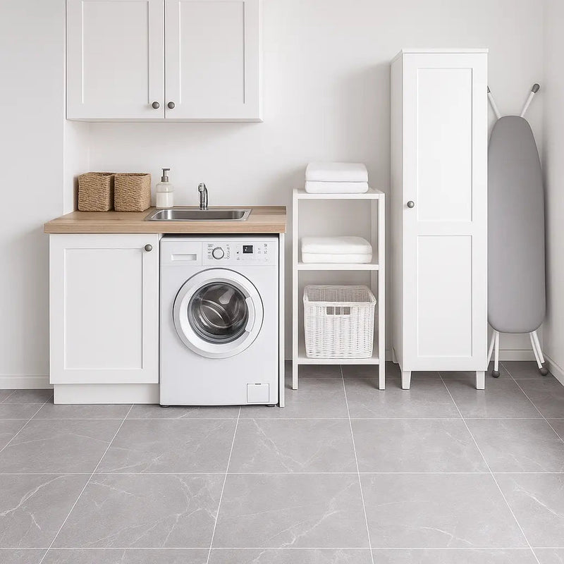 Creekstone Grey 59.7 x 59.7cm porcelain stone-effect tile room setting