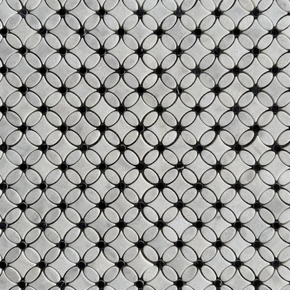 Carrara White - Nero Marquina Black Dot Polished