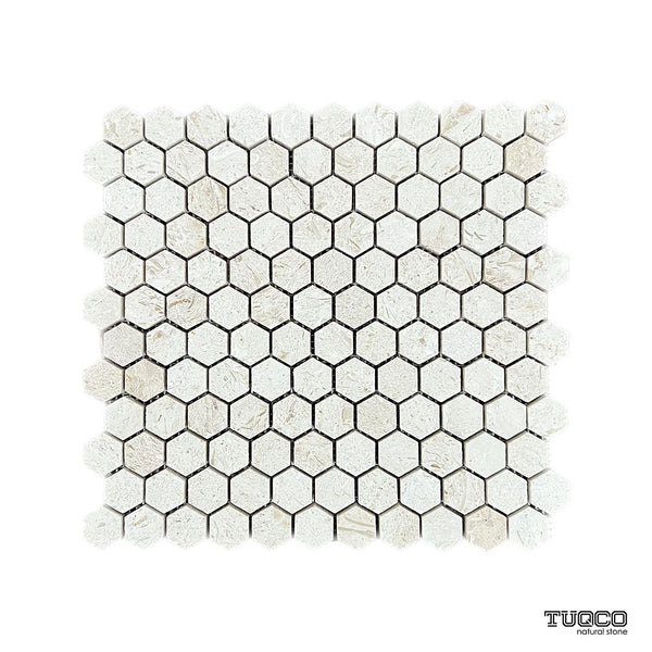 Brushed Limestone 23mm Hexagon