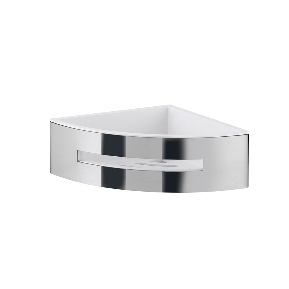 Poseidon Corner Basket in Chrome/White - Origins Living