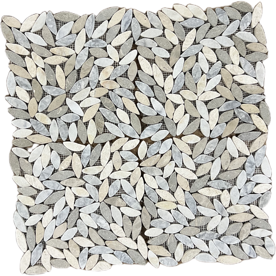 Mixed Leaves Tumbled Marble Mosaic Wall & Floor Tile