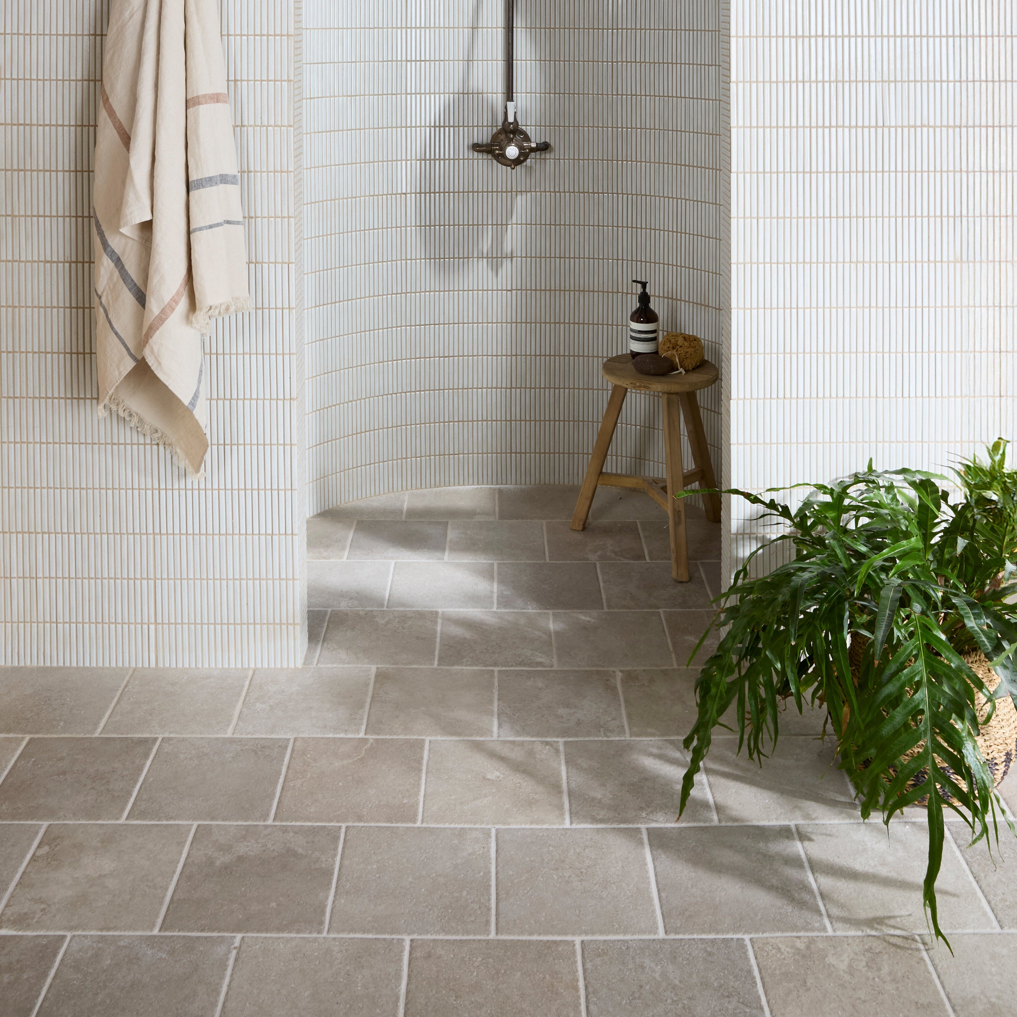 Abbey Porcelain Square Dove Wall & Floor Tile 25x25cm