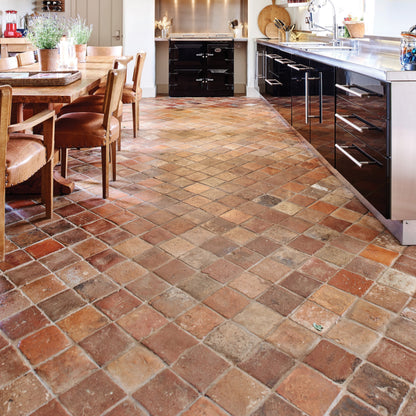 Antique Burgundy Terracotta Reclaimed Tile 15x15cm