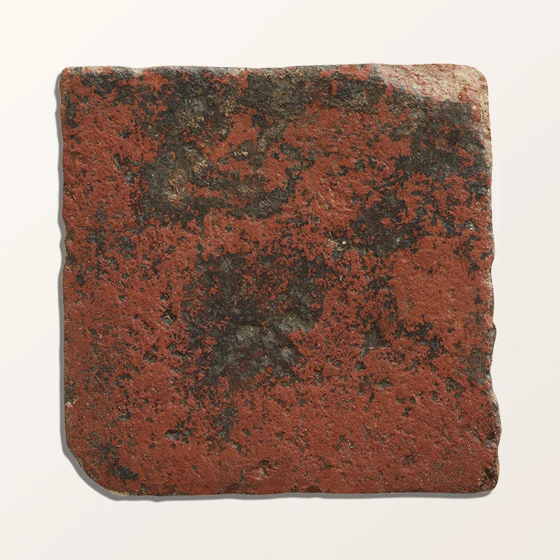 Antique Burgundy Terracotta Reclaimed Tile 15x15cm - Handmade