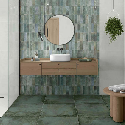 ArtSquare Aqua 31.6 x 60cm ceramic gloss metro tile room setting