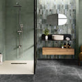 ArtSquare Aqua 31.6 x 60cm ceramic gloss metro tile bathroom setting