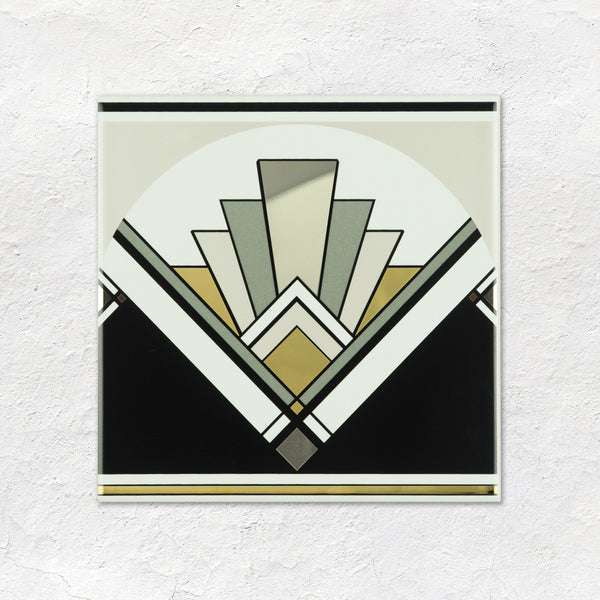 Fan With real Platinum and Gold on Brilliant White