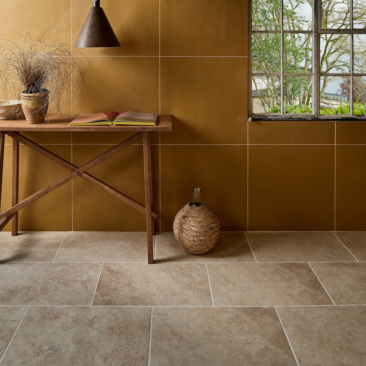 Ascoli Porcelain Beige 40 x 40cm Wall & Floor Tile – close-up detail