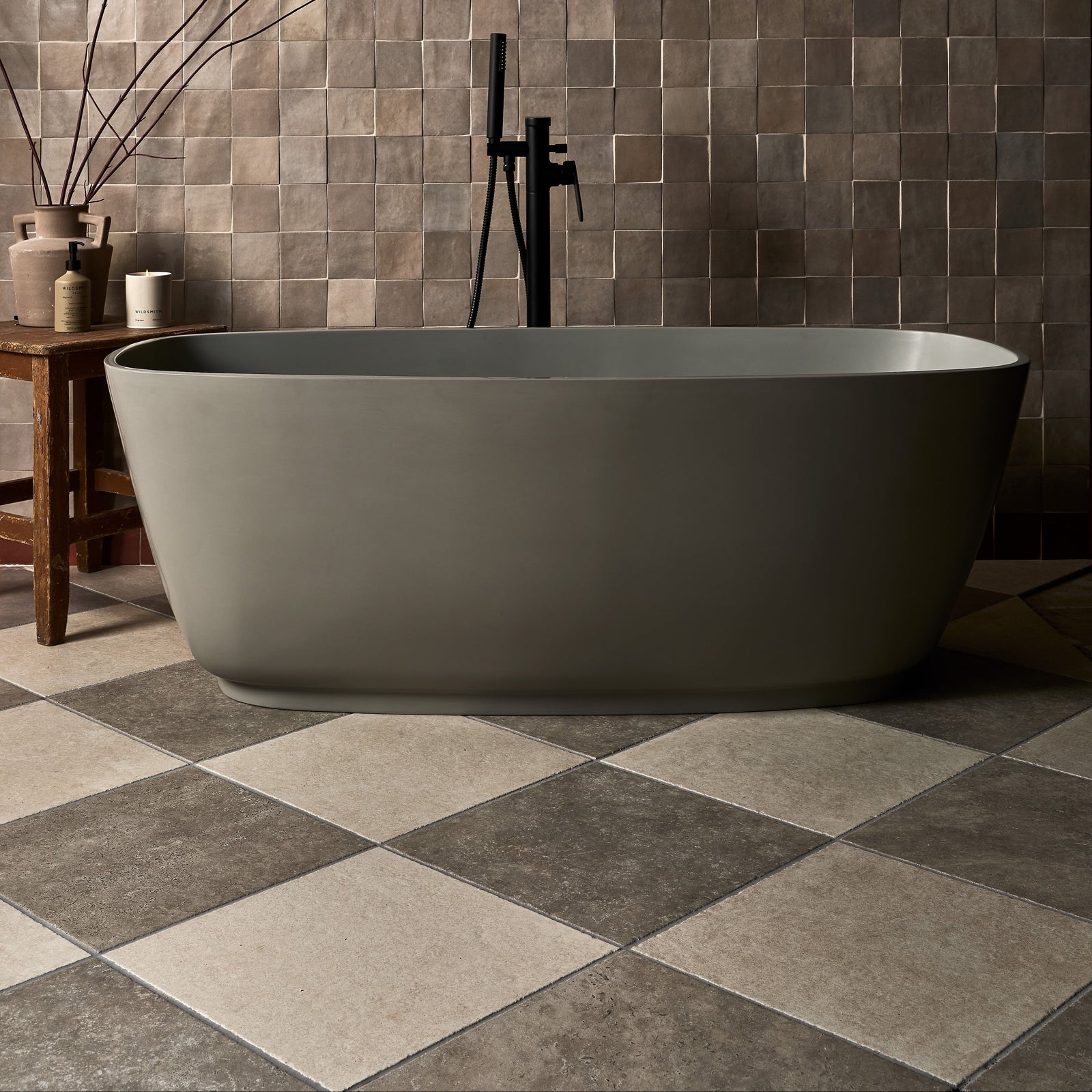 Ascoli Porcelain Grigio 40 x 40cm Wall & Floor Tile – detail view 4