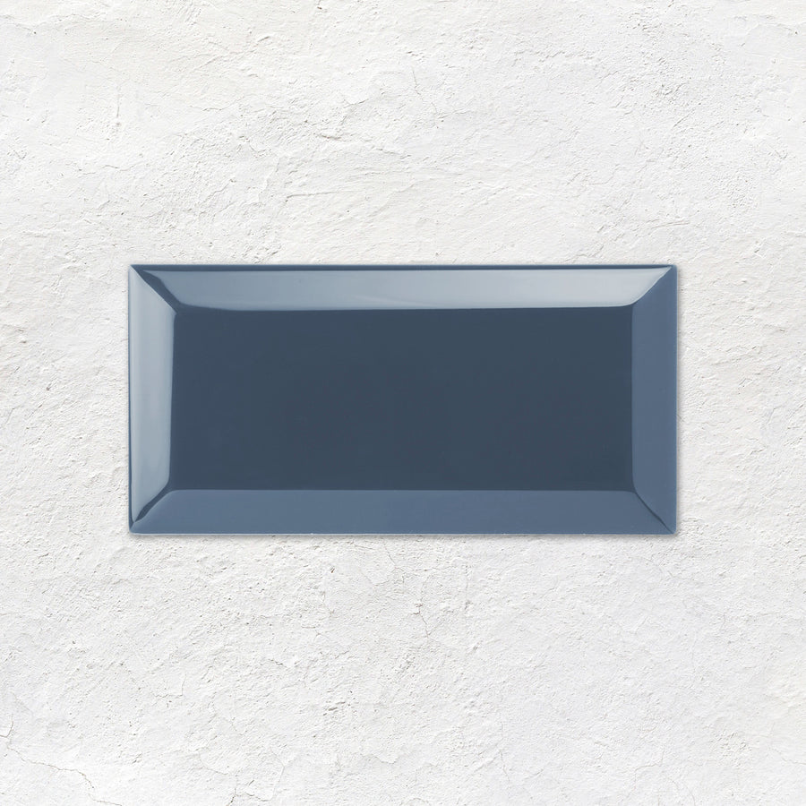 Ascot Blue Metro Bevelled Tile 150x75mm