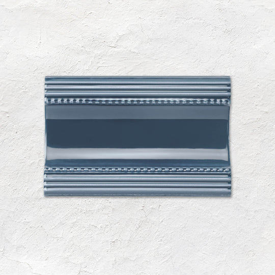 Ascot Blue Plain Cornice Ceramic Wall Tile 152x75mm
