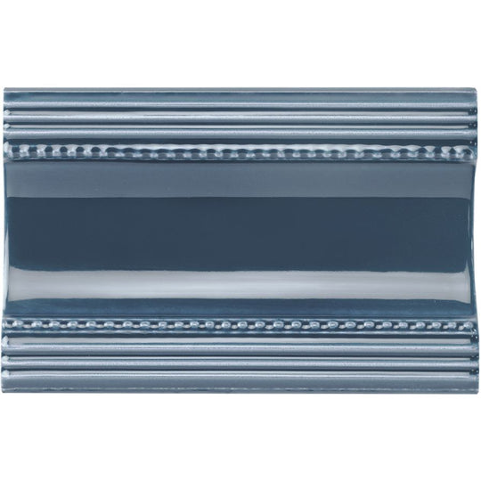 Ascot Blue Plain Cornice Ceramic Wall Tile 152x75mm - alternate view
