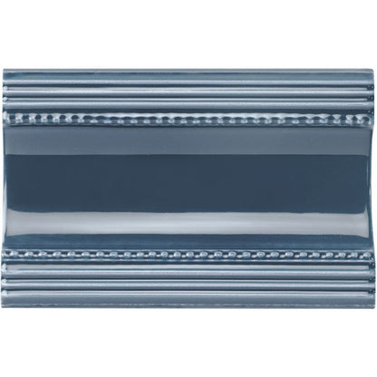 Ascot Blue Plain Cornice Ceramic Wall Tile 152x75mm