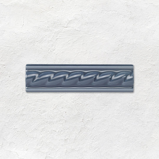 Ascot Blue Rope Moulding Ceramic Wall Tile 152x40mm