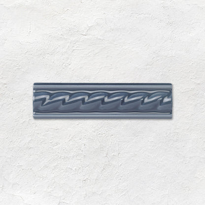 Ascot Blue Rope Moulding Ceramic Wall Tile 152x40mm