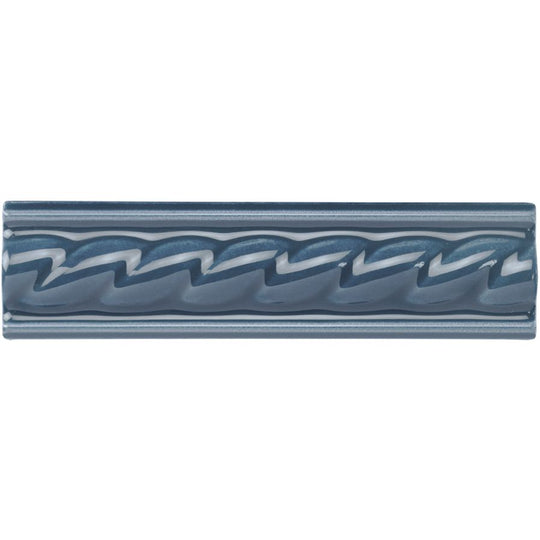 Ascot Blue Rope Moulding Ceramic Wall Tile 152x40mm - alternate view