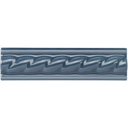 Ascot Blue Rope Moulding Ceramic Wall Tile 152x40mm