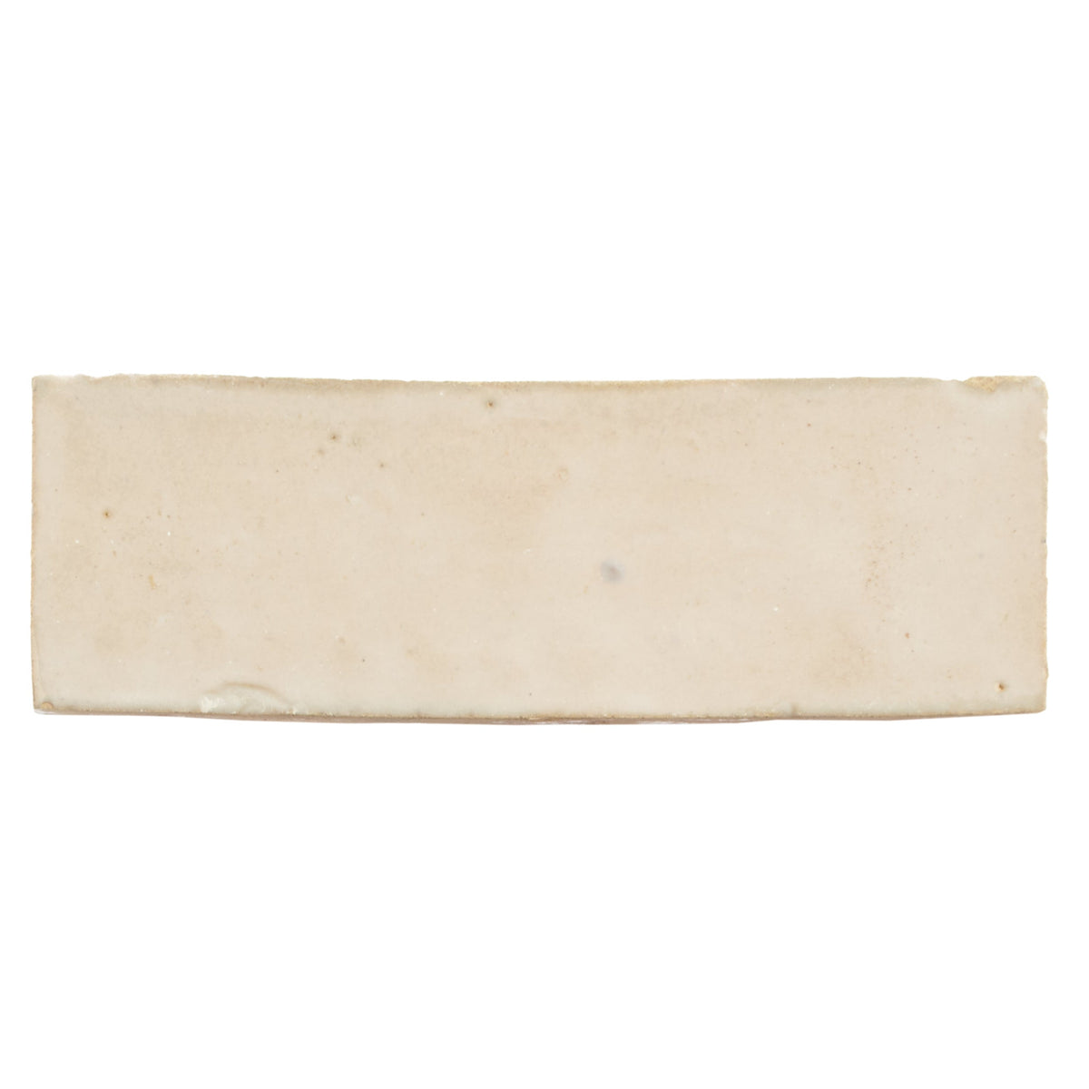 Cream-colored rectangular ceramic Medina cloudy white handmade Moroccan zellige tile with matte finish and natural imperfections