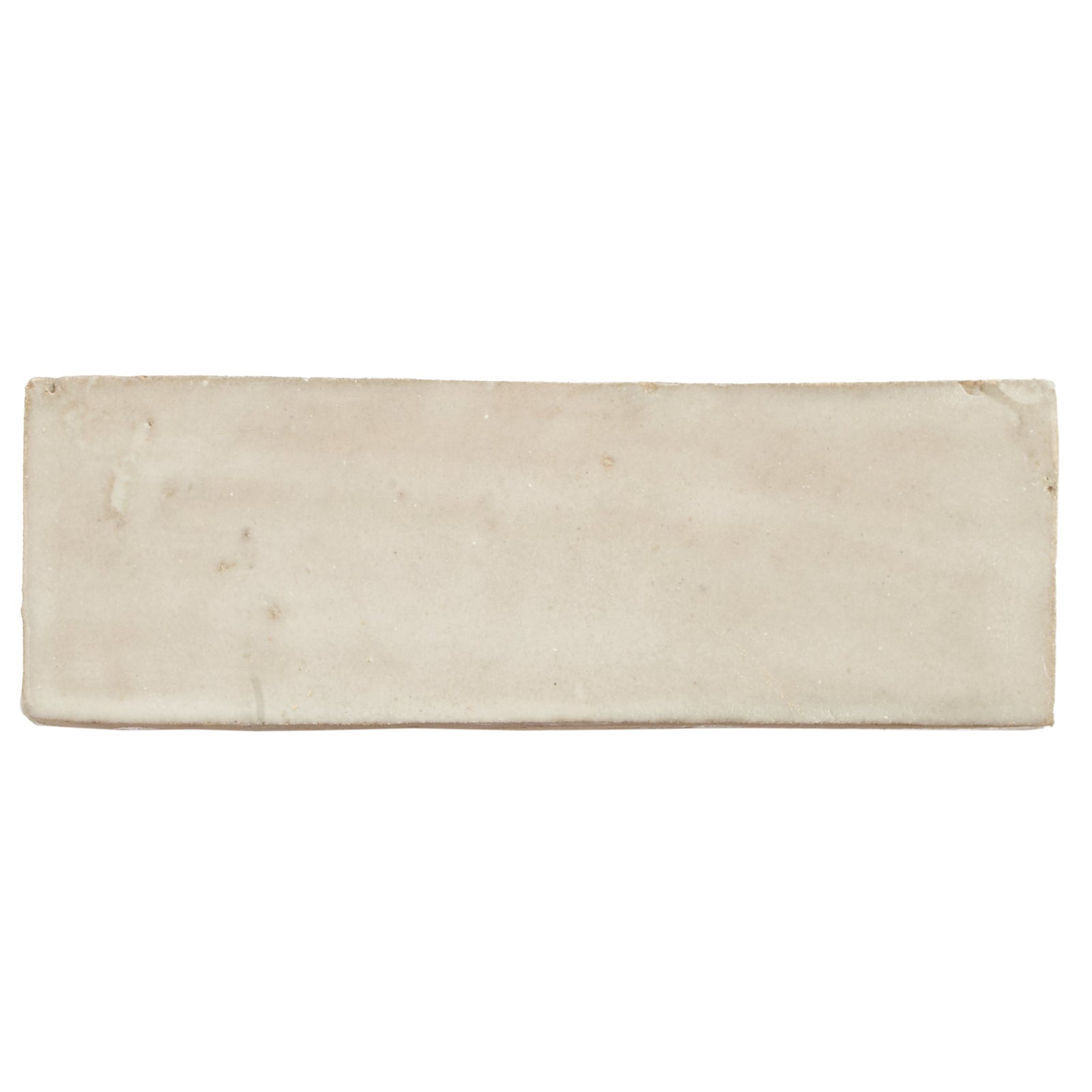 Beige rectangular ceramic medina cloudy white rectangle handmade moroccan zellige tile with subtle marbled texture and uneven edges
