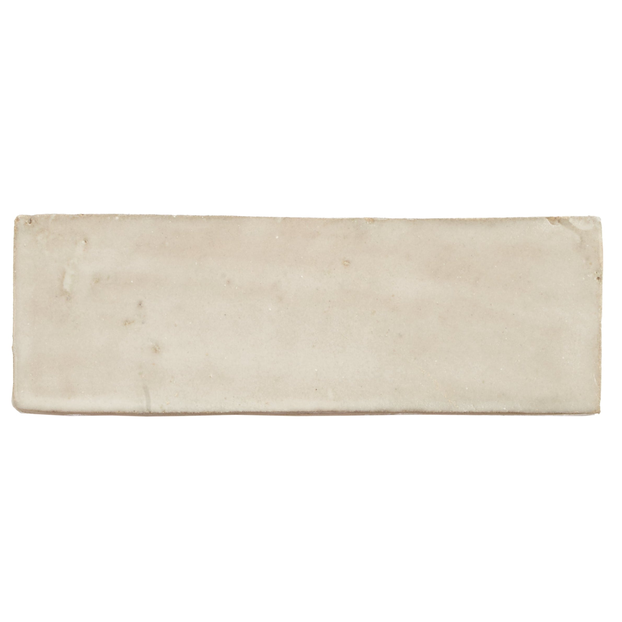 Beige rectangular ceramic medina cloudy white rectangle handmade moroccan zellige tile with subtle marbled texture and uneven edges