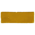Medina ochre rectangle handmade Moroccan zellige tile in mustard yellow ceramic with matte finish and subtle imperfections
