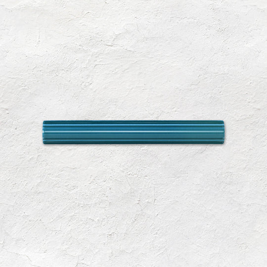 Baroque Blue Astragal Moulding Ceramic Wall Tile 152x21mm