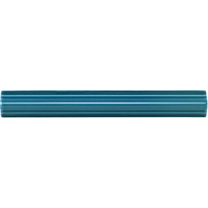Baroque Blue Astragal Moulding Ceramic Wall Tile 152x21mm