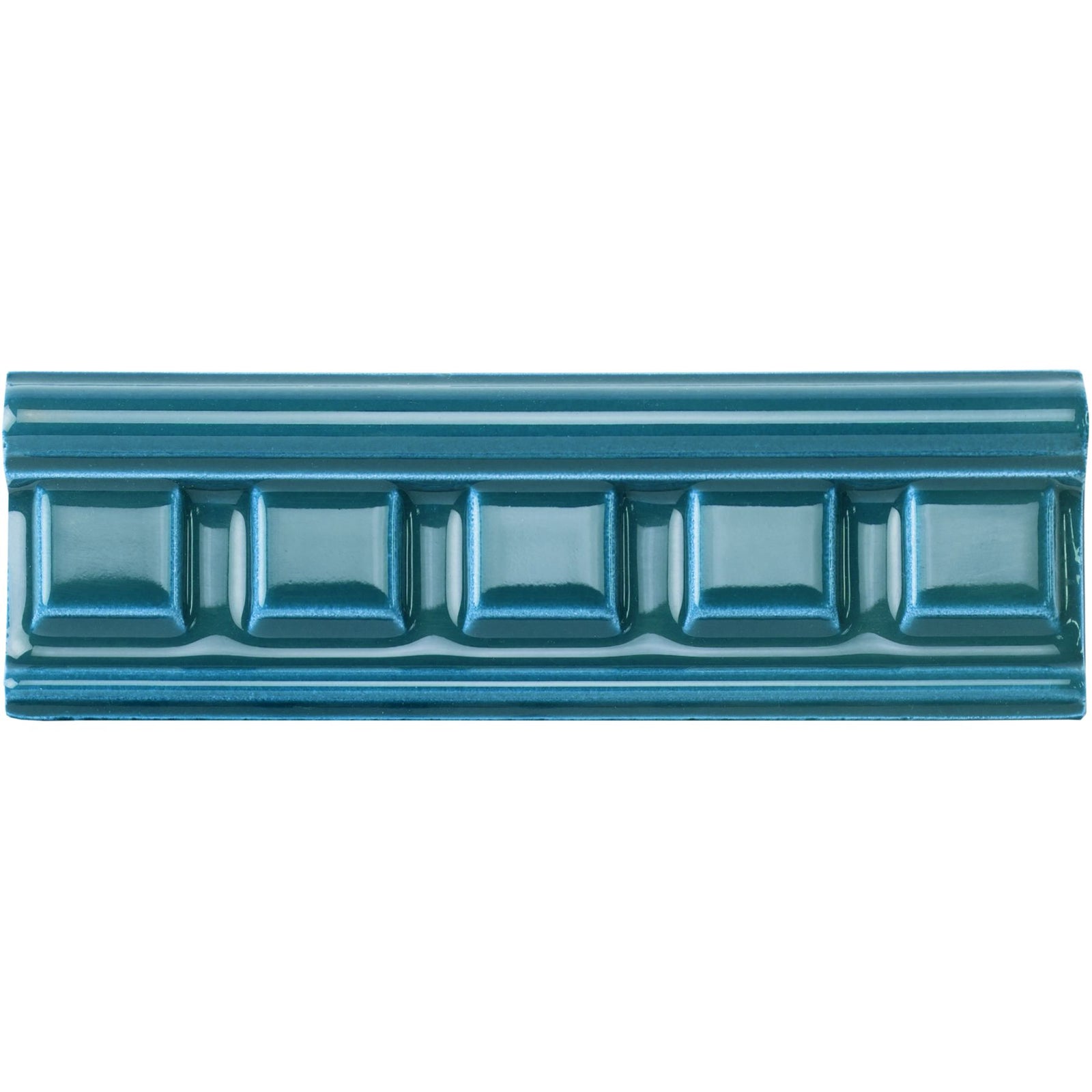 Baroque Blue Dentil Moulding Ceramic Wall Tile 152x50mm