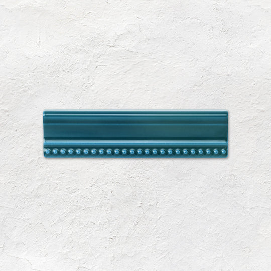 Baroque Blue Hogarth Moulding Ceramic Wall Tile 152x38mm
