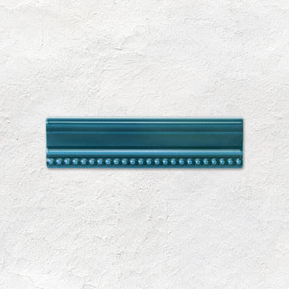 Baroque Blue Hogarth Moulding Ceramic Wall Tile 152x38mm