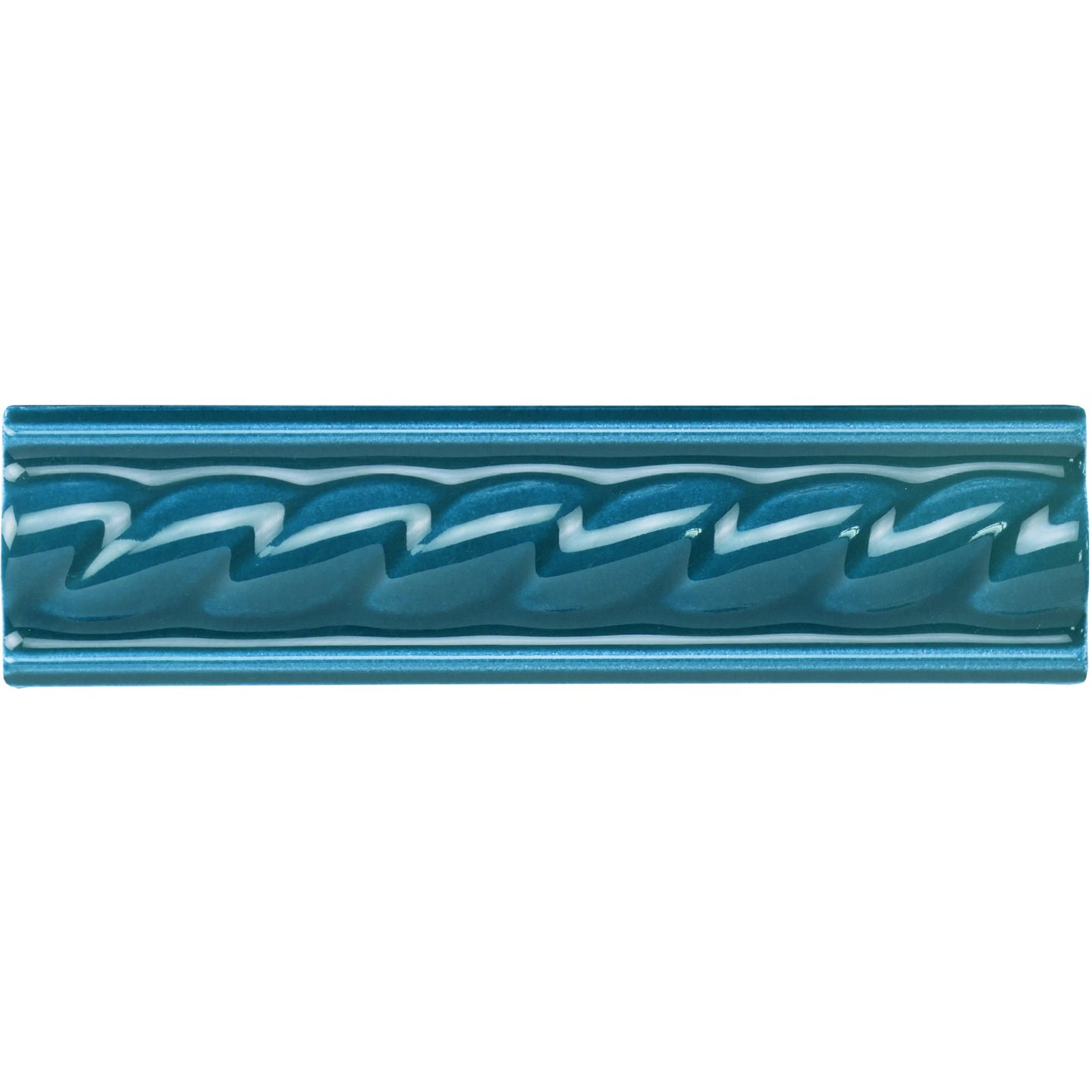 Baroque Blue Rope Moulding Ceramic Wall Tile 152x40mm
