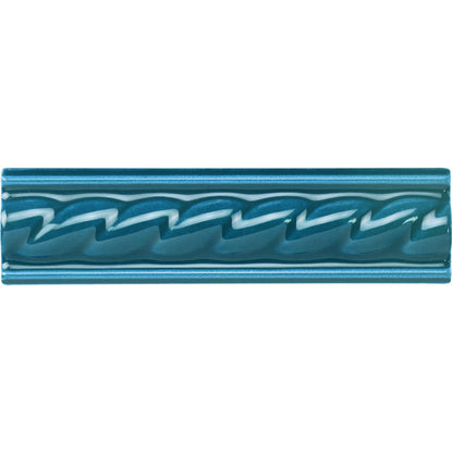 Baroque Blue Rope Moulding Ceramic Wall Tile 152x40mm