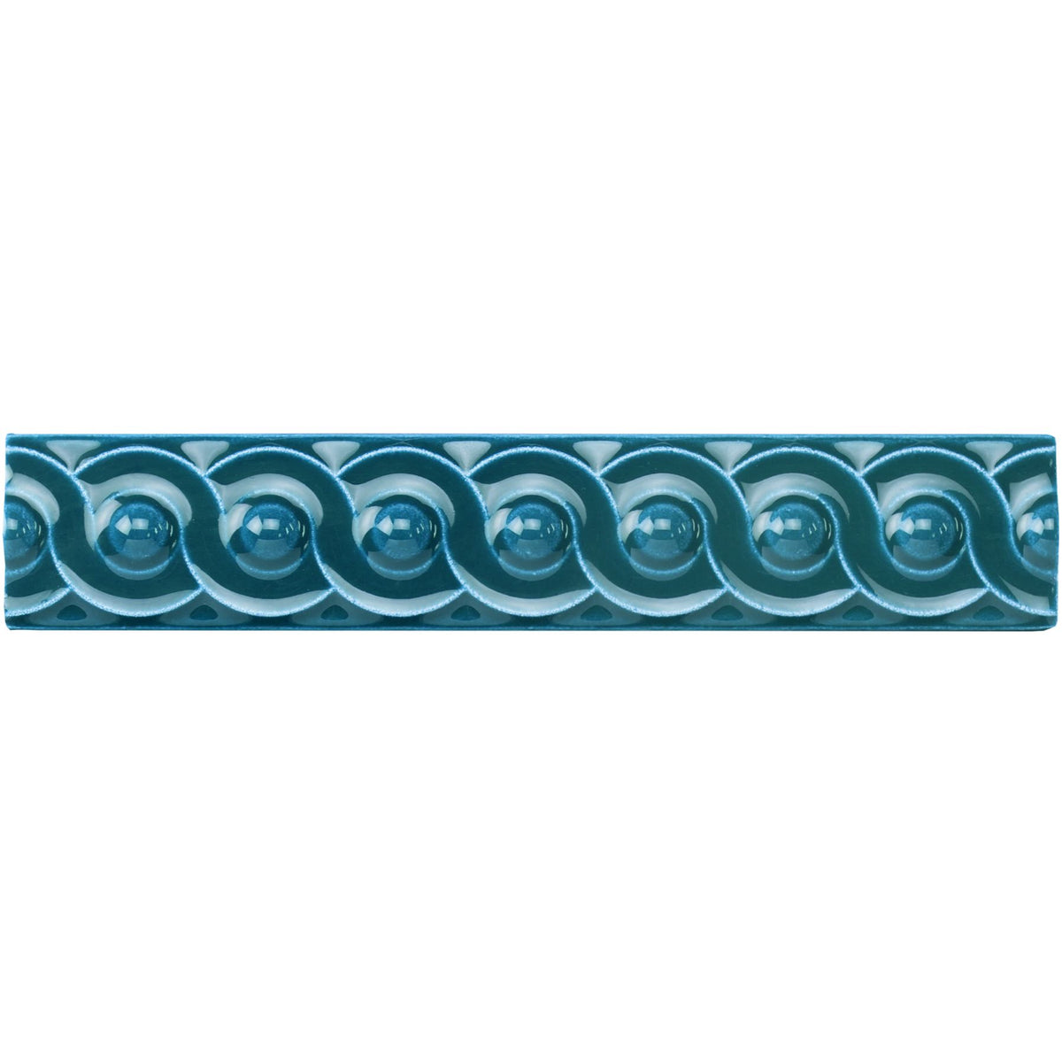 Baroque Blue Scroll Moulding Ceramic Wall Tile 152x29mm