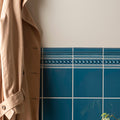 Baroque Blue Scroll Moulding Ceramic Wall Tile 152x29mm