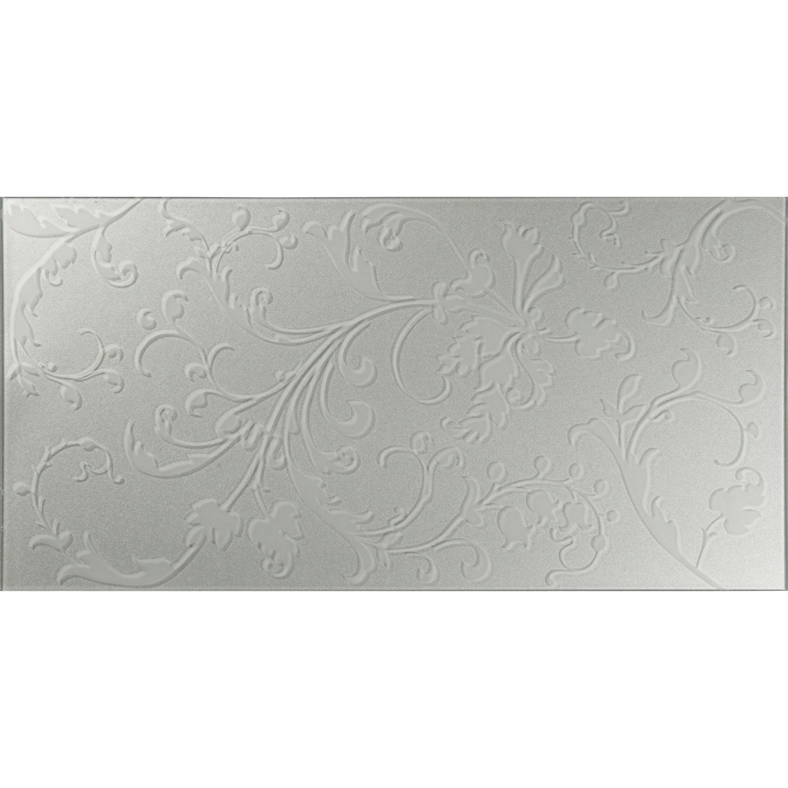 Beauville Silver Decorative Glass Wall Tile