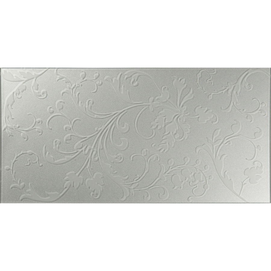 Beauville Silver Decorative Glass Wall Tile