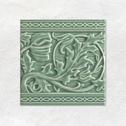 Berkeley Decorative Tile on Jade Breeze Ceramic Wall Tile 152x152mm