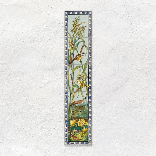 Birds And Butterfly 5 Tile Set on County White