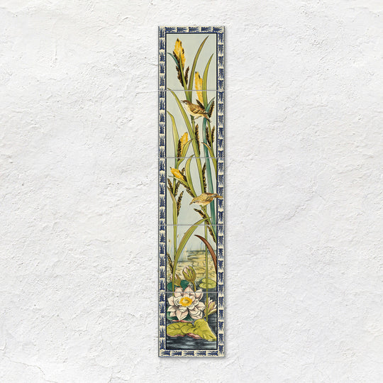 Birds & Rushes 5 Tile Set on County White