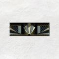 Black Manhattan Border With real Gold and Platinum on Black Ceramic Wall Tile 152x50mm