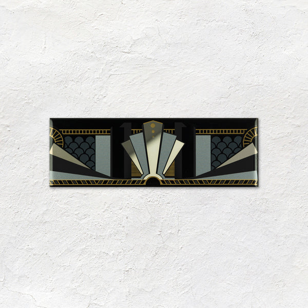 Black Manhattan Border With real Gold and Platinum on Black