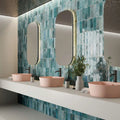 ArtSquare Blu 31.6 x 60cm ceramic gloss metro tile room setting