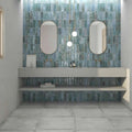 ArtSquare Blu 31.6 x 60cm ceramic gloss metro tile bathroom setting