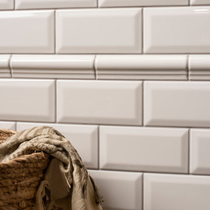 Brilliant White Albert Moulding Ceramic Wall Tile 152x40mm